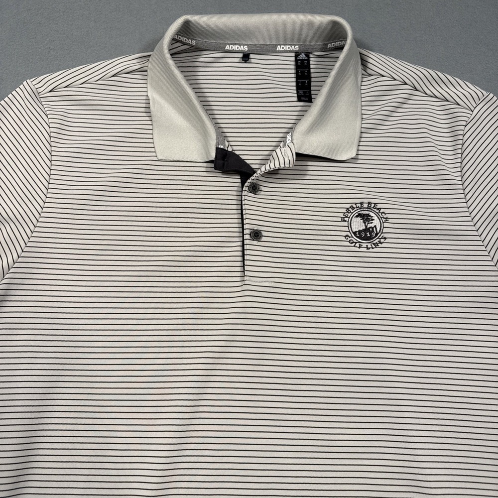 Adidas Golf Performance Polo Gray MICROSTRIPE Men's Size XL Ultra Comfort